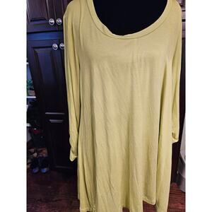 Premis Ruched Sleeve Lime Green tunic top sz M